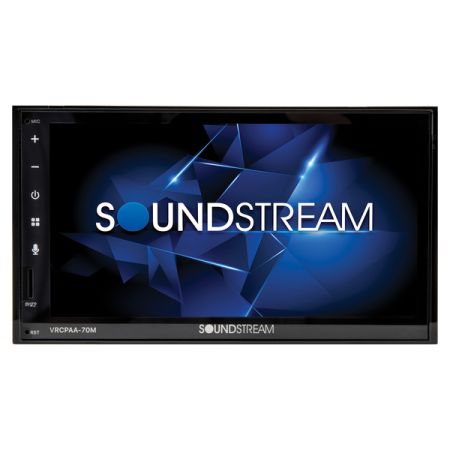 Soundstream VRCPAA-70M VRCPAA-70M 7-Inch Double-DIN Mechless Head Unit with Bluetooth, Apple CarPlay, and Android Auto